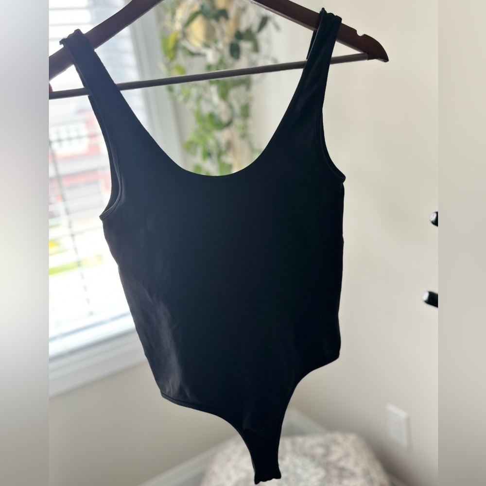Black Sleeveless Thong Bodysuit